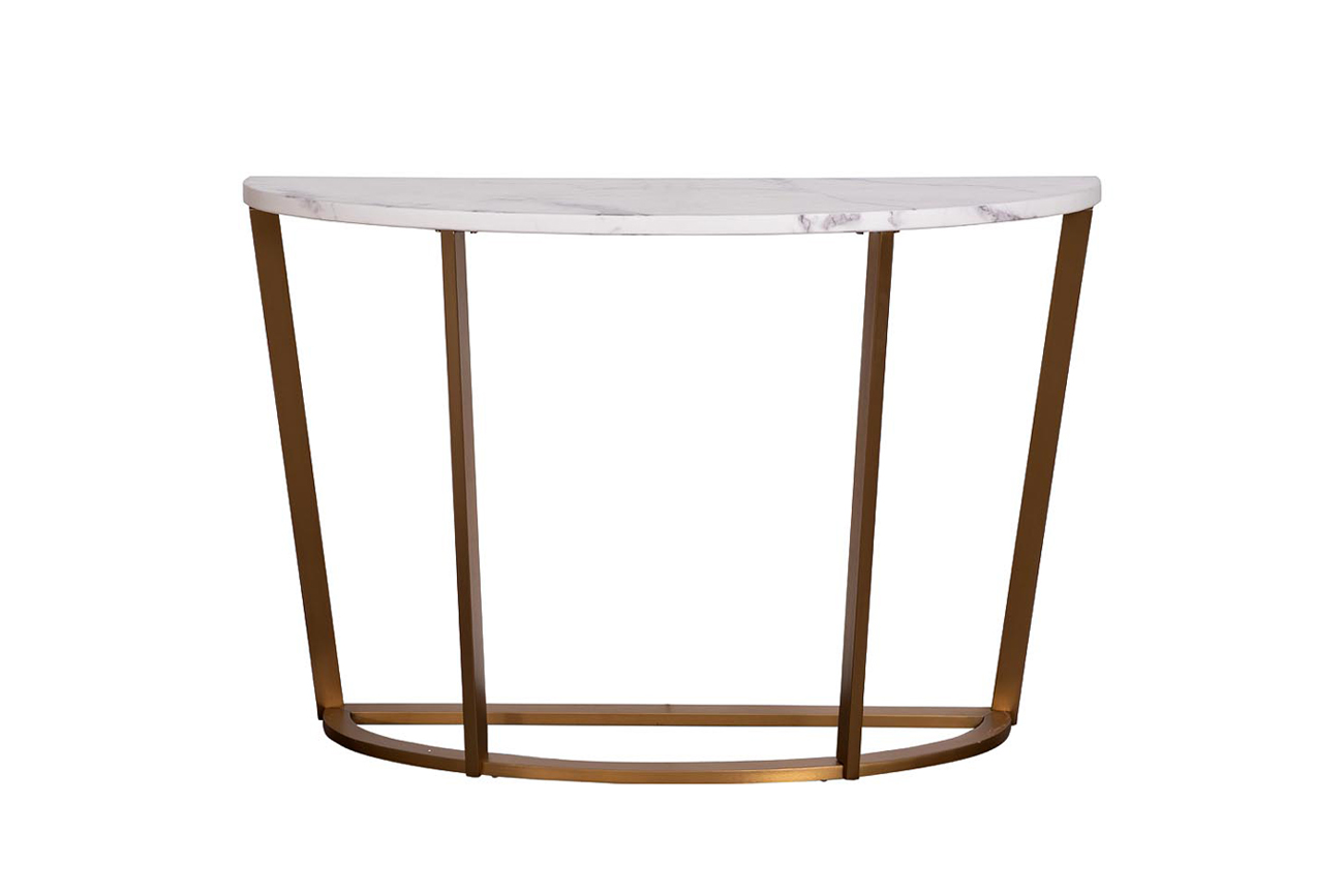 Консоль Жемчужно-Белый (Pearl White) белая/матовое золото 1