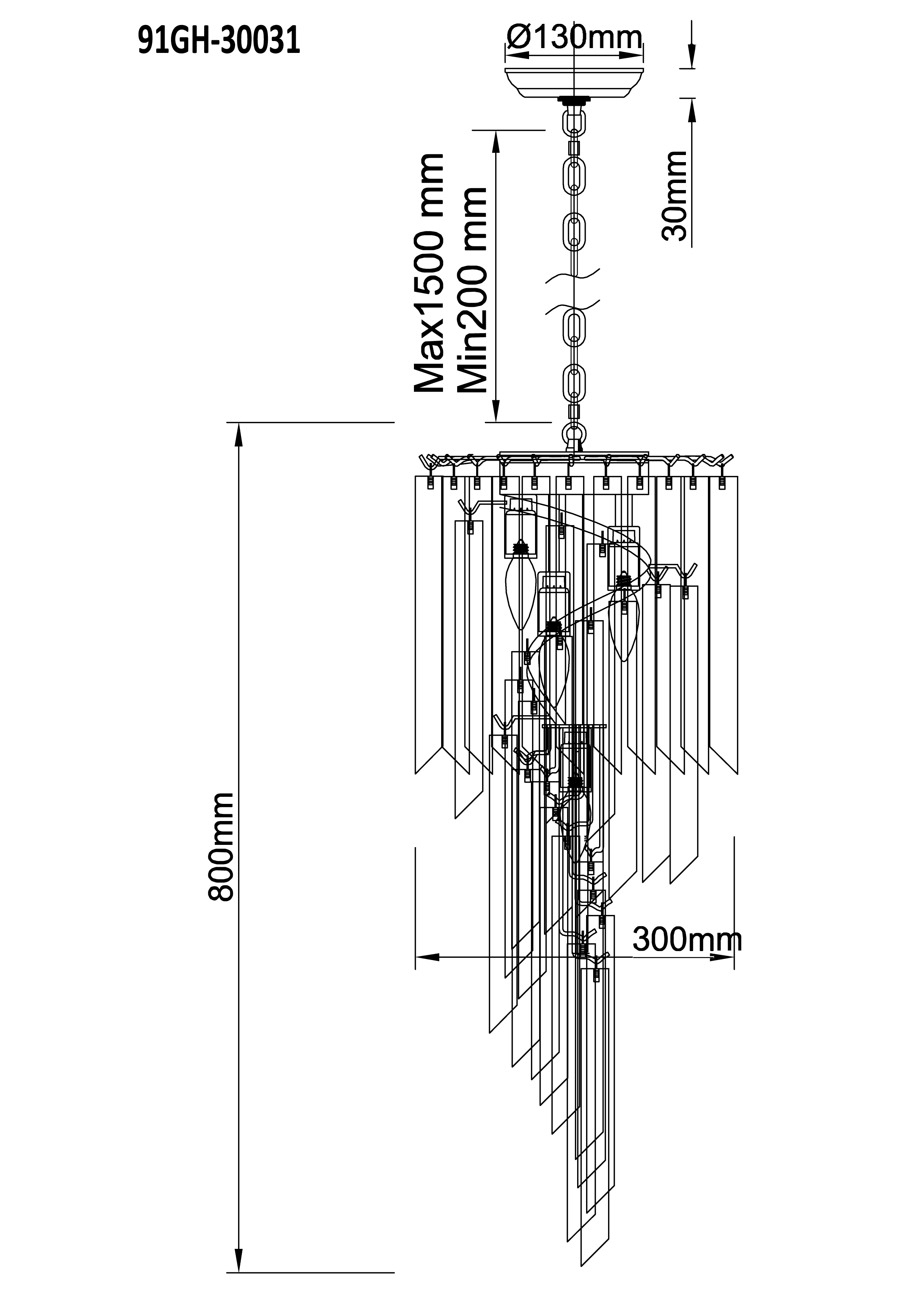 Люстра стеклянная 4