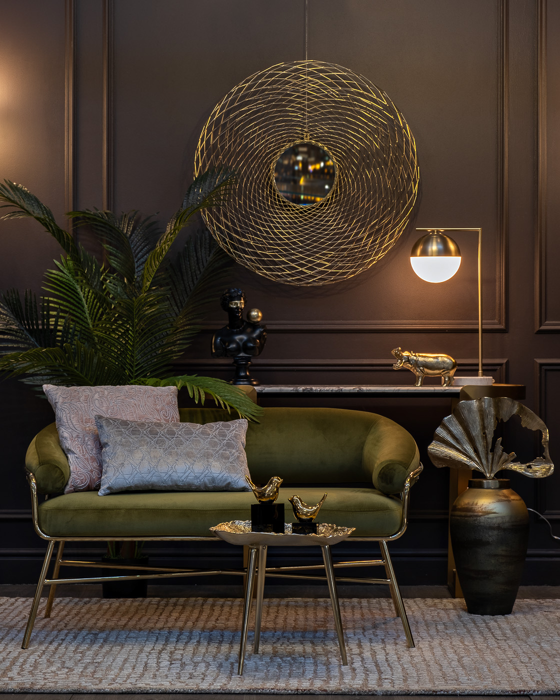 Столик журнальный металлический цвет золото 5