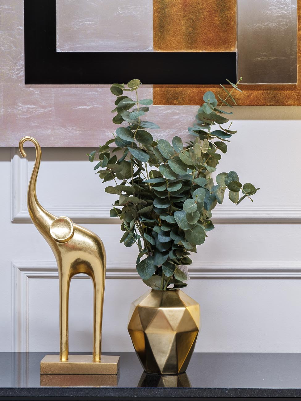 Ваза керамическая золотая 2