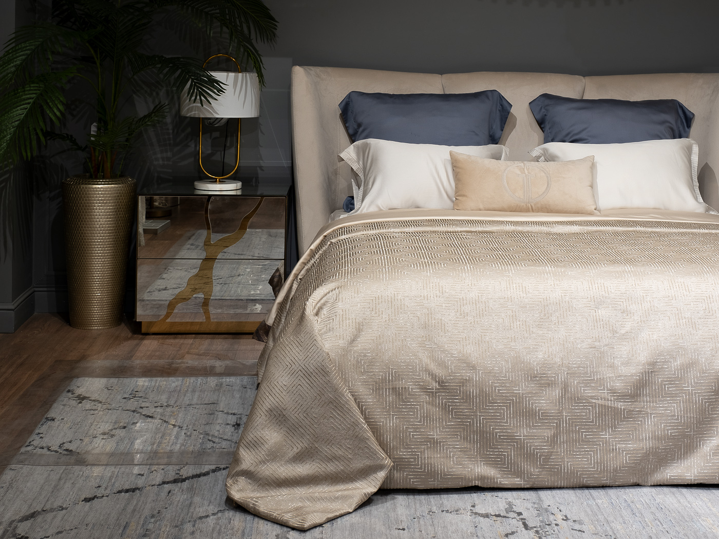 Покрывало Глянец (Gloss) 260х260см бежевое 2