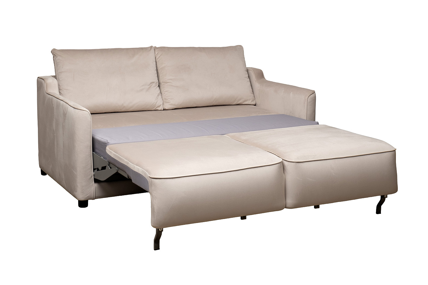 Диван Портофино(Portofino) двухместный раскладной светло-серый с кантом 3