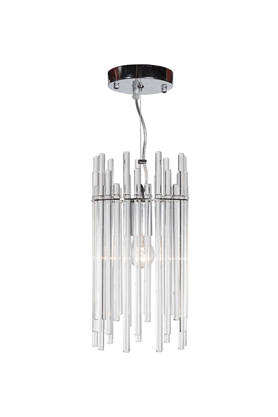 Светильник из прозрачного стекла (хром) 1