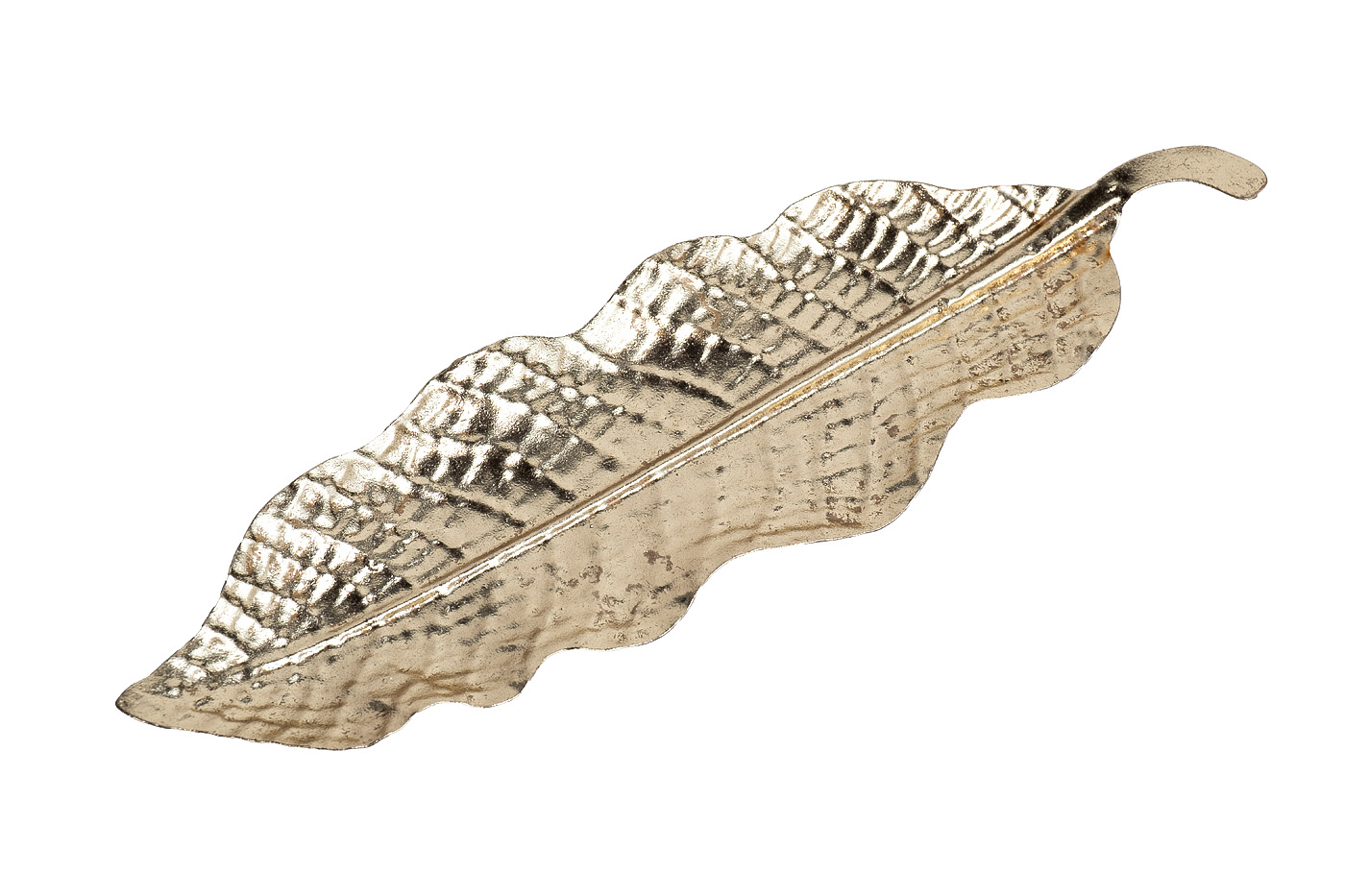 Тарелка декоративная «Перо» золотая 1