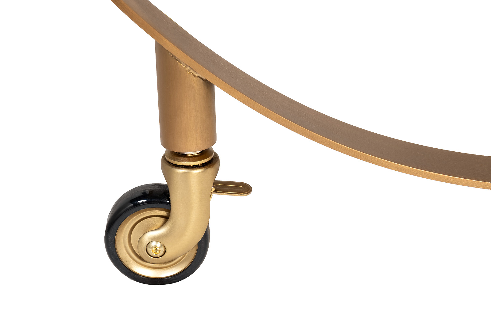 Стол-тележка сервировочная прозрачное стекло/латунь 5