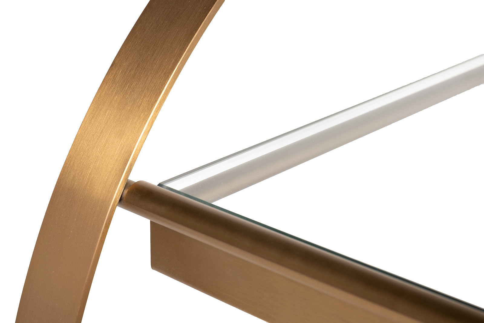 Стол-тележка сервировочная прозрачное стекло/латунь 4