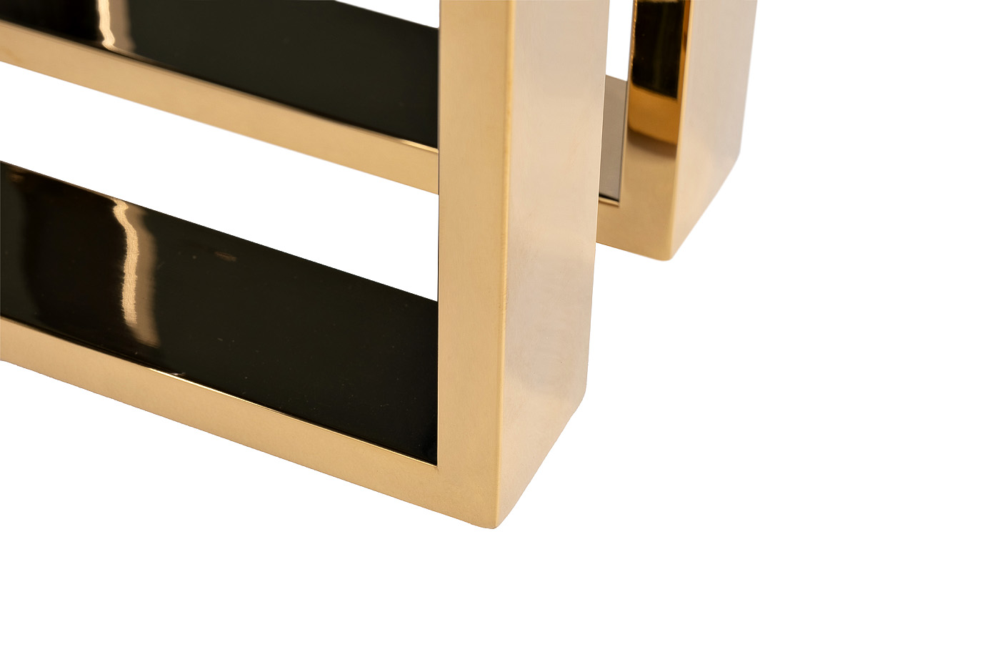 Столик журнальный черное стекло/хром/золото 4