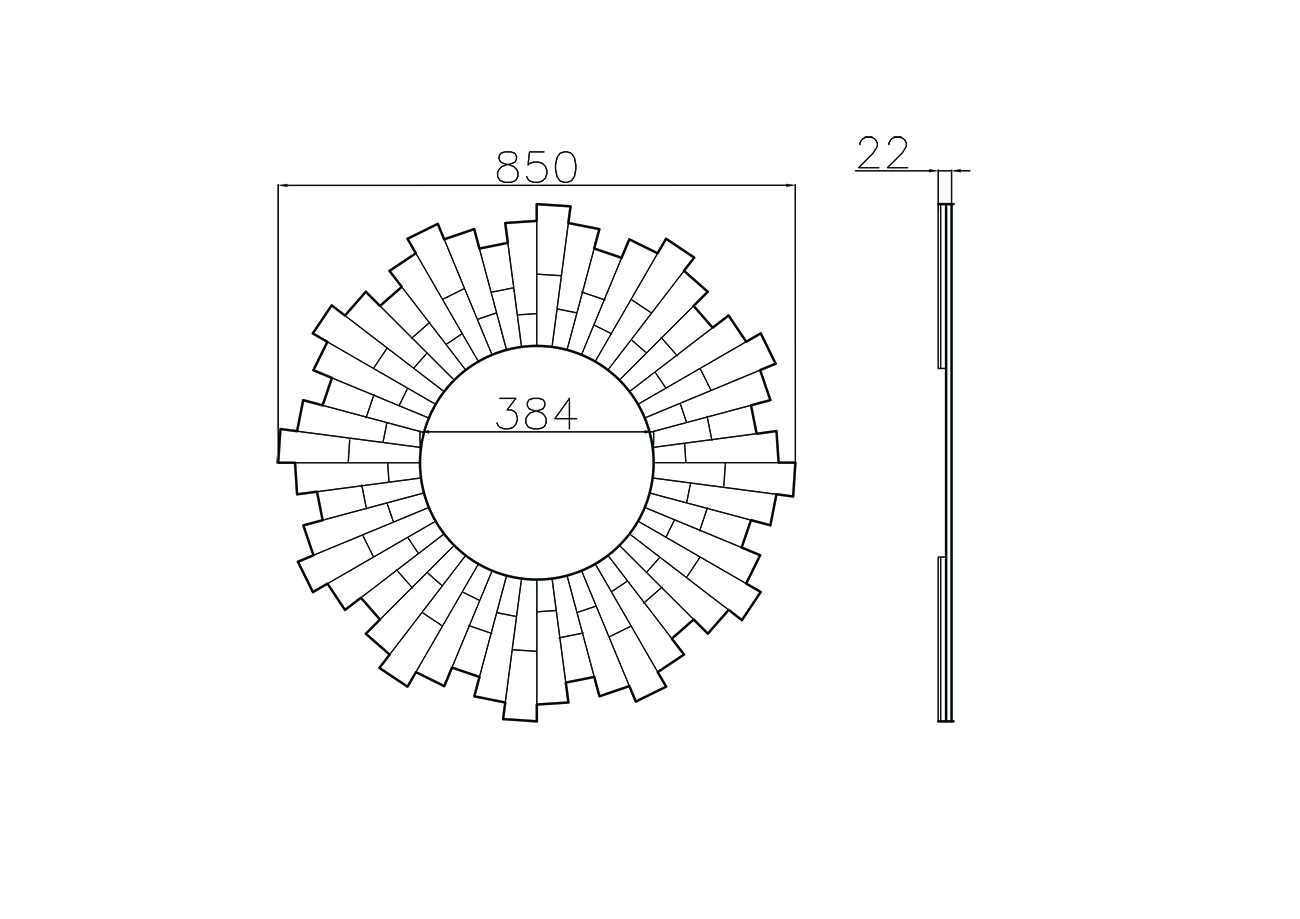 Зеркало декоративное круглое 3