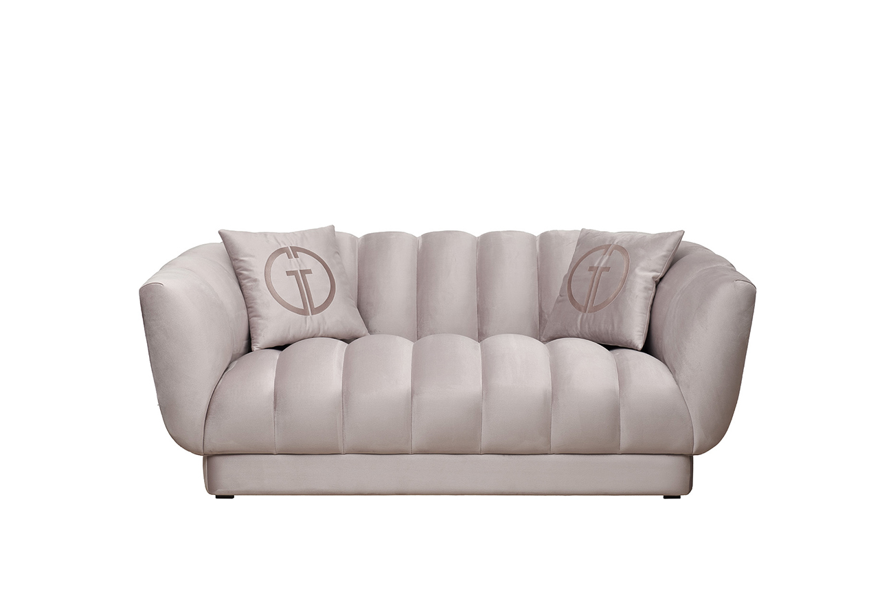 Диван Фабио(Fabio) двухместный велюровый бежевый 1
