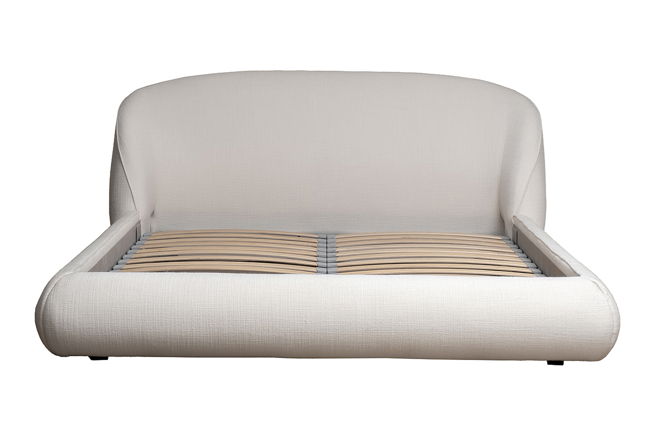 Кровать Палаццо(Palazzo) двуспальная рогожка светло-бежевая 1