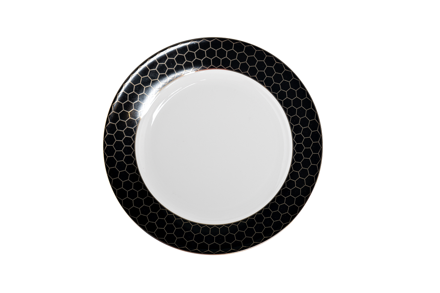 Тарелка закусочная «Honeycomb» черно-золотая деколь 19,5 см 1