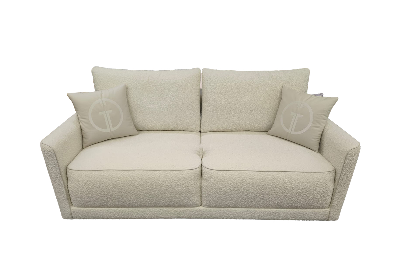 Диван Portofino двухместный раскладной букле экрю с кантом 1