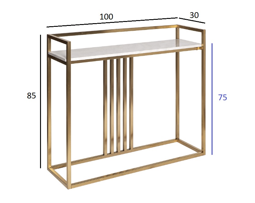 Консоль Мисти Нуова (Misty Nuova) искусственный мрамор/матовое золото 5
