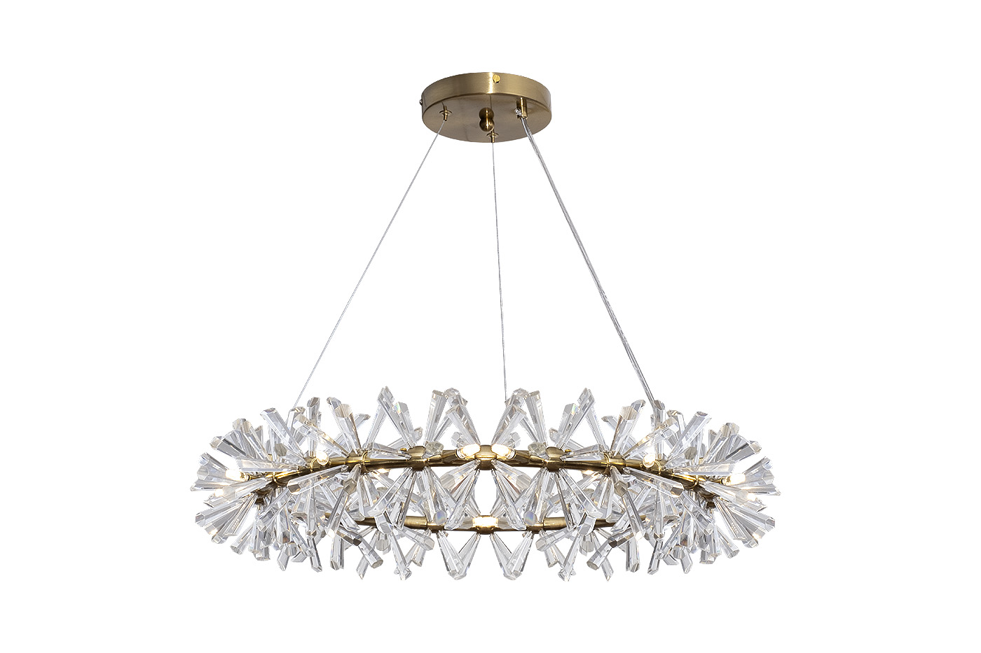 Люстра подвесная стекло прозрачное/латунь 1