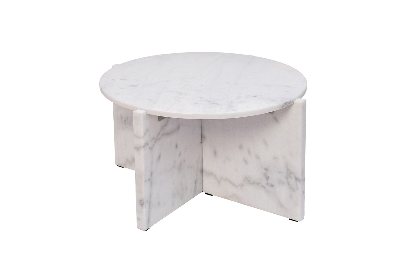 Столик журнальный мраморный белый 1