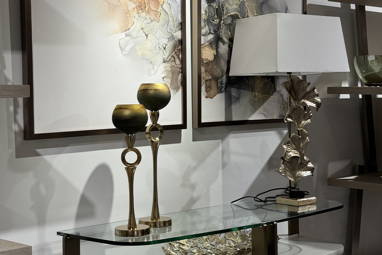 Лампа настольная Листья Гинкго (Ginkgo leaves) с кремовым абажуром 2