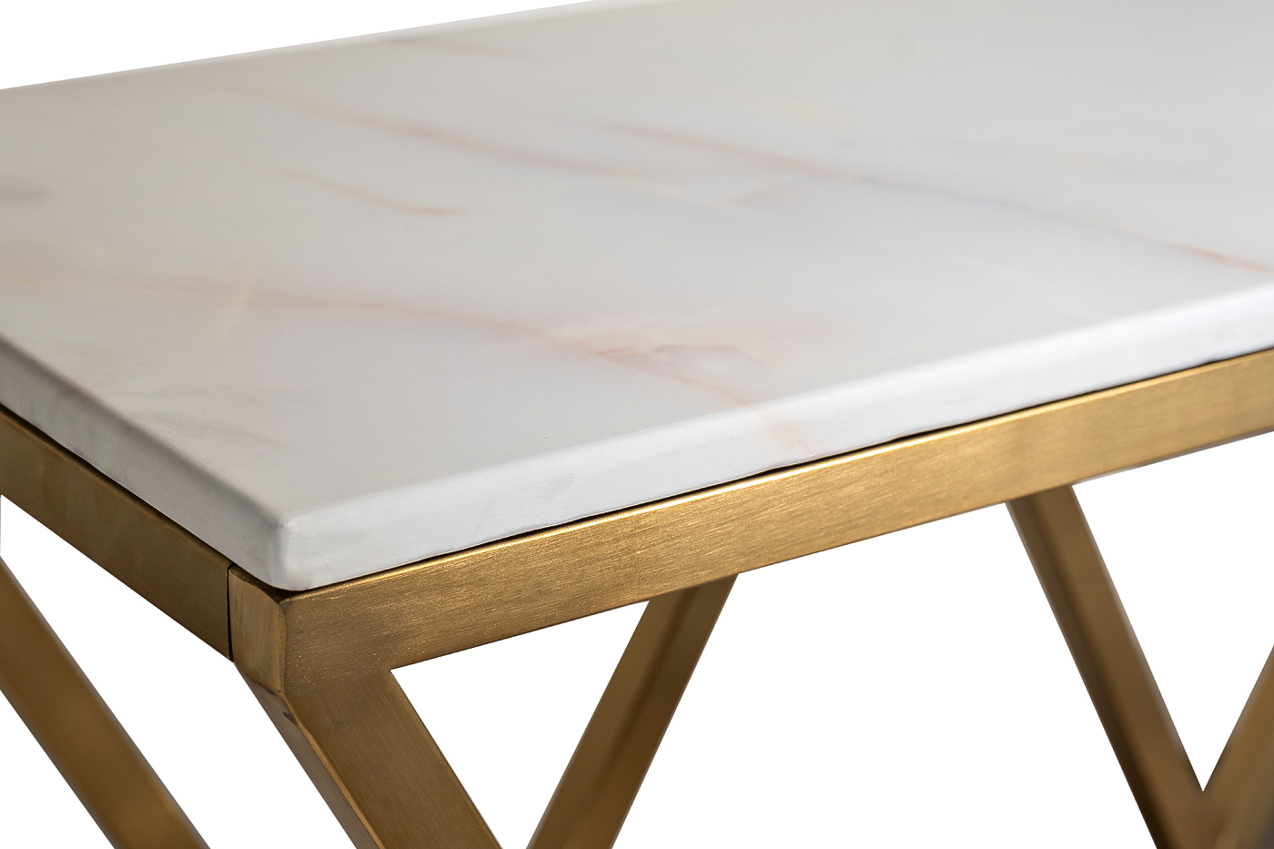 Консоль искусственный белый мрамор/мат.золото 3