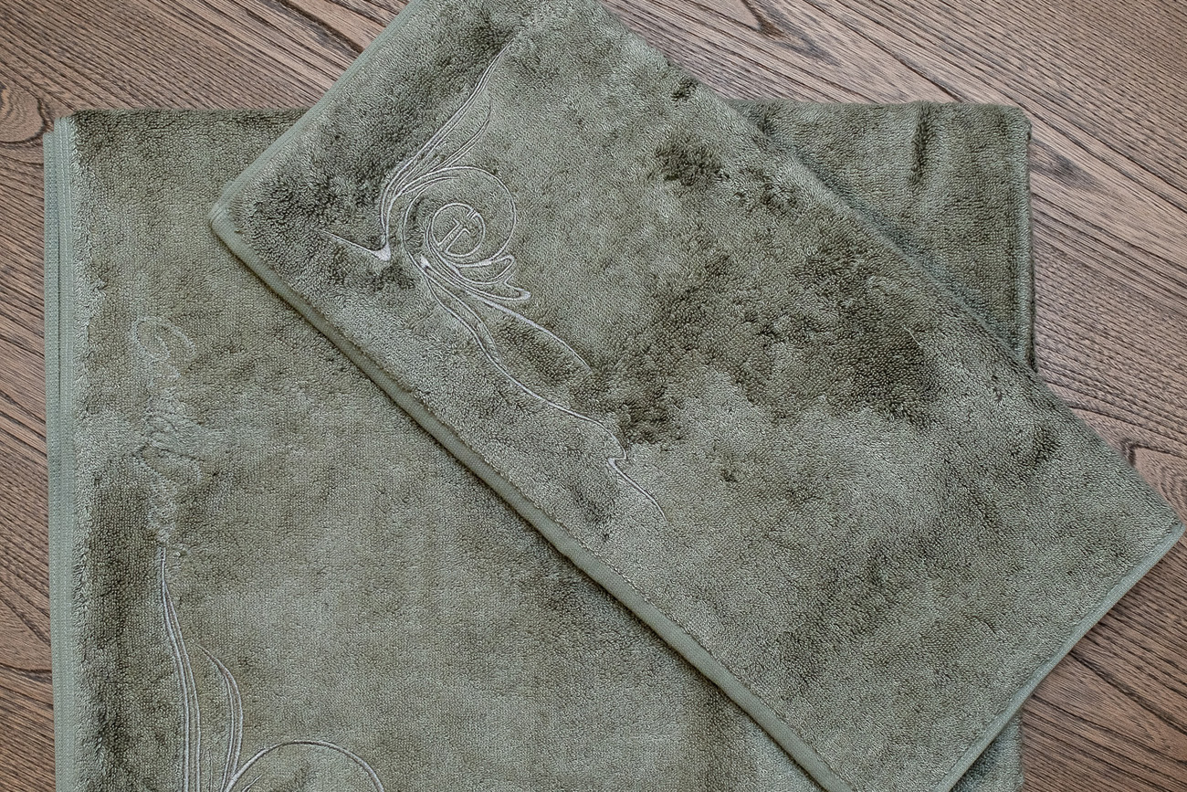 Полотенце «Лирика» 50*90 зеленое 5