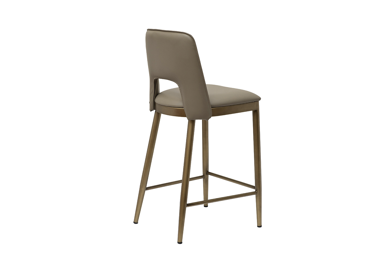 Стул барный экокожа бежевый/бронза 3