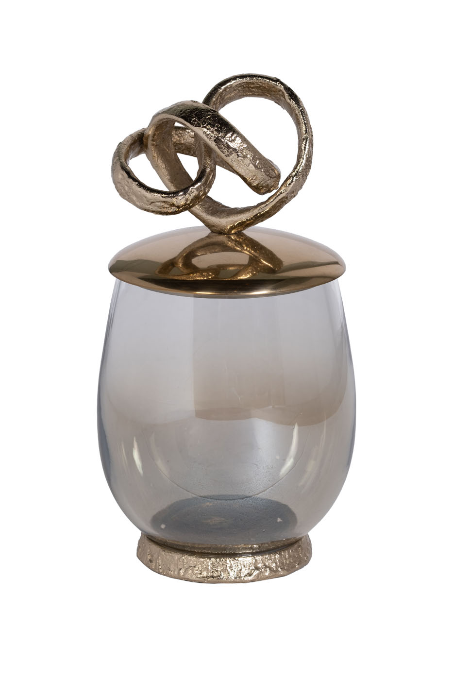 Ваза декоративная с крышкой «Лиана» металл/стекло 1
