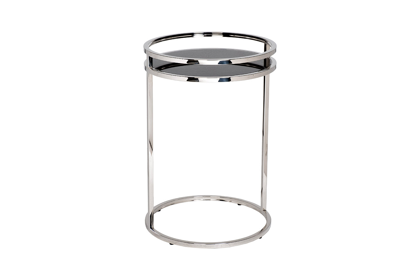 Столик журнальный черное стекло/хром 1