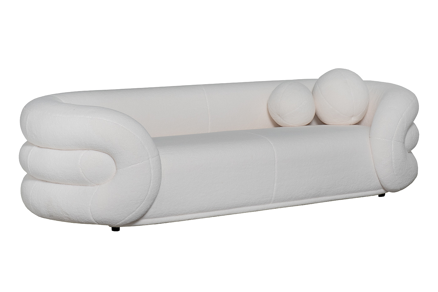 Диван Amelia трехместный белый искусственный мех 2