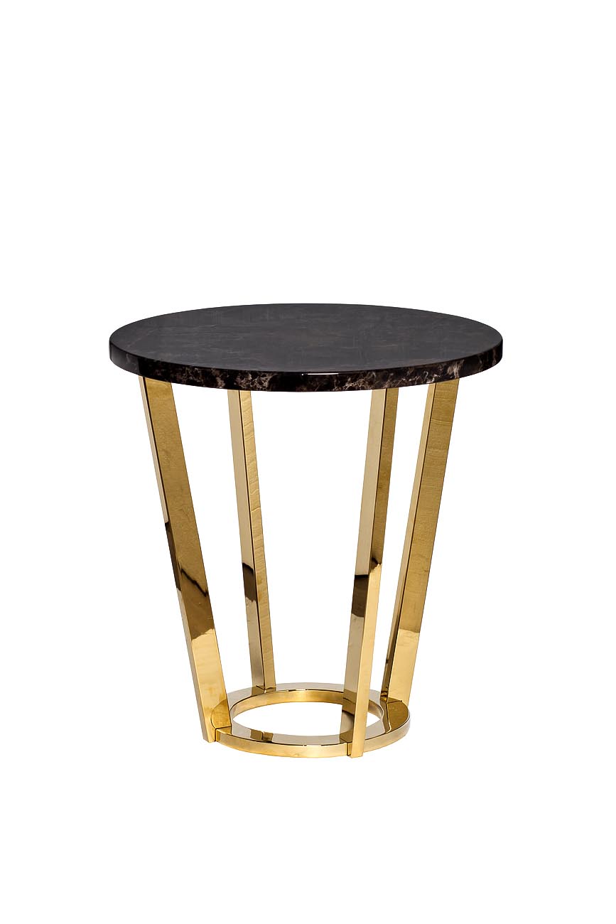 Столик журнальный Дарк Эмперадор (Dark Emperador) коричневый/золото 1