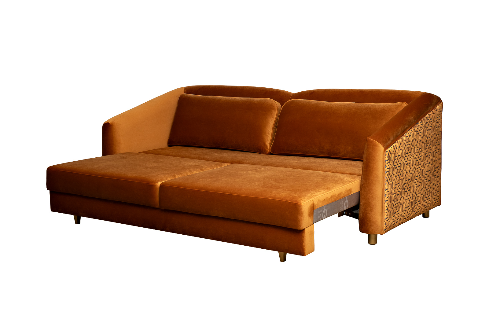 Диван Trevi трехместный раскладной оранжевый с кантом 2