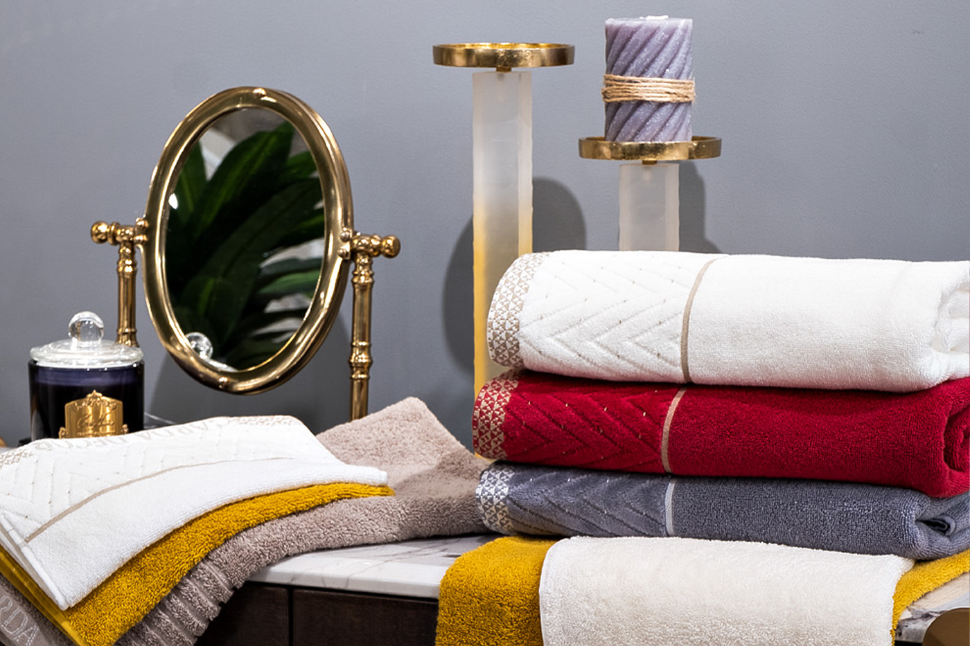 Полотенце «Орсетто» 50*90 бордовое 7