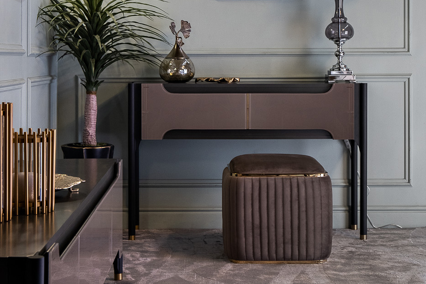 Пуф Glarus велюровый коричневый 7