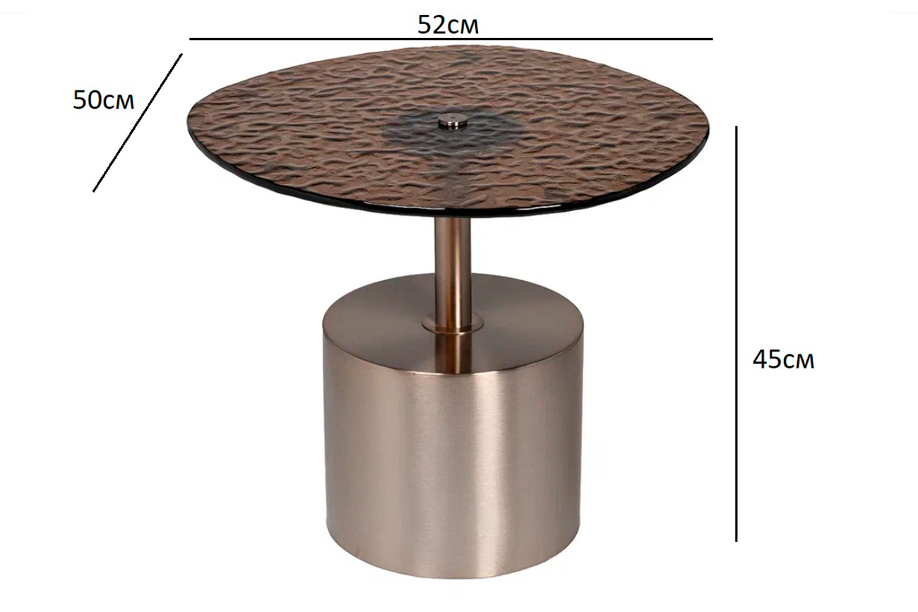 Столик журнальный с рельефным тонированным стеклом 3