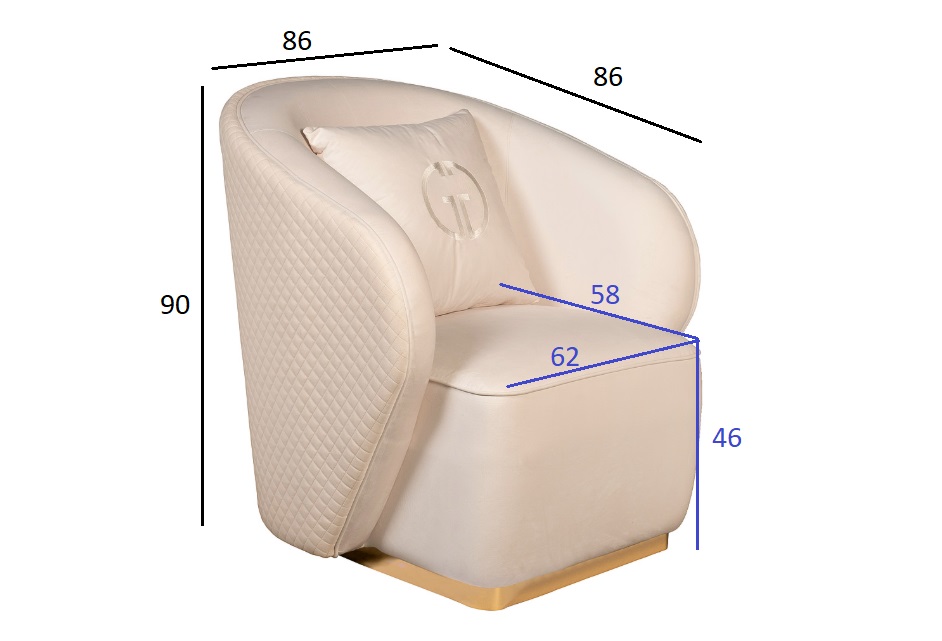 Кресло Olten велюровое кремовое 7
