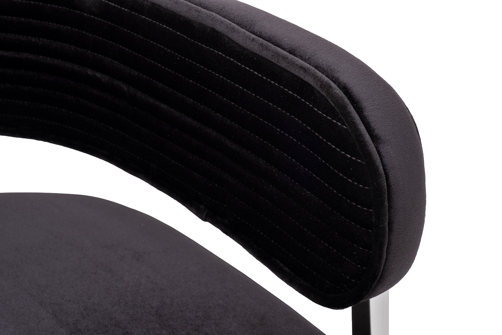 Стул велюровый черный/матовый хром 4