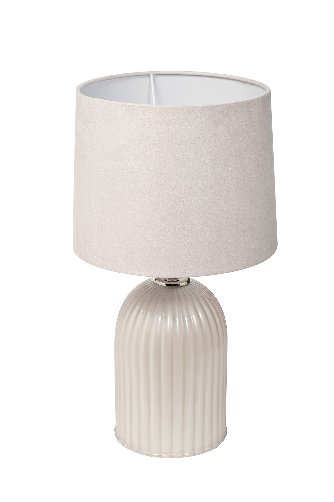 Лампа настольная стеклянная со светло-серым абажуром 1