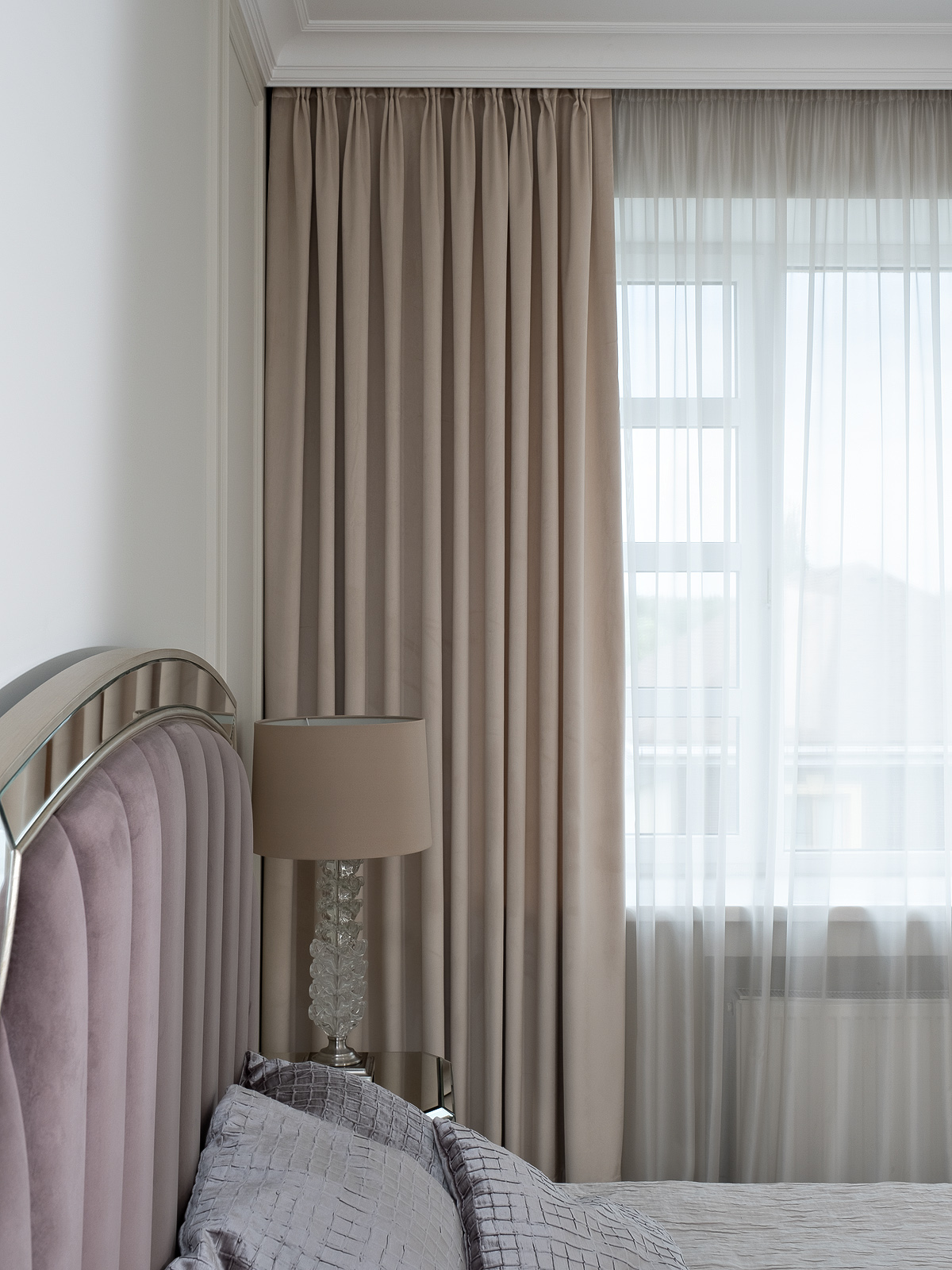 Портьера Silky на подкладе 275х260см бежевая 1