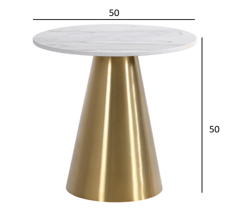 Столик журнальный круглый керамогранит белый 4