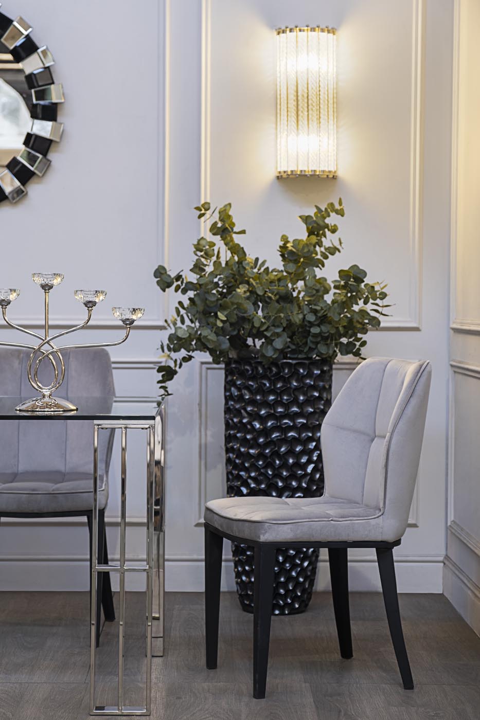 Кашпо жемчужно-черное 6