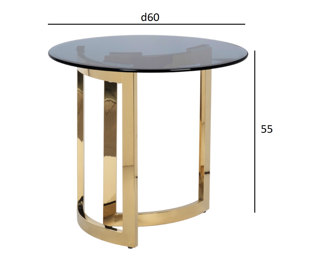 Столик журнальный золотой с темным стеклом 4