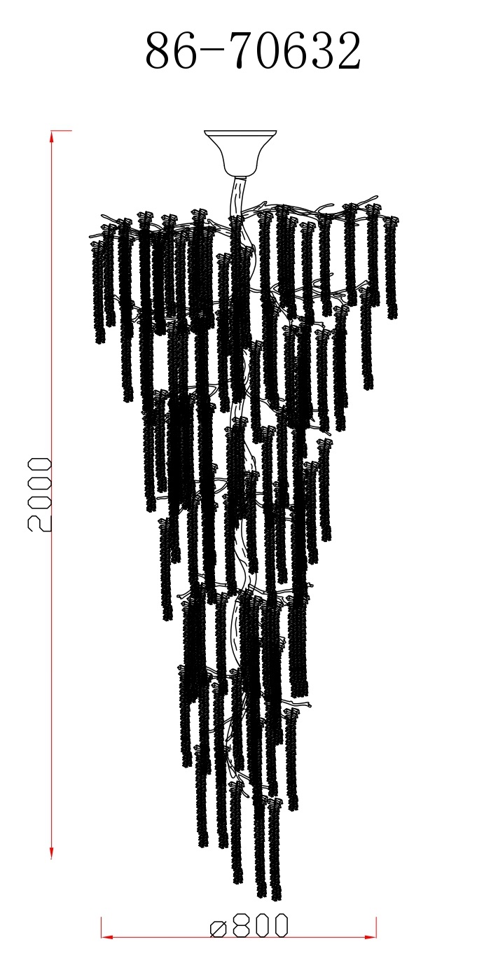 Люстра каскадная цвет золото 2