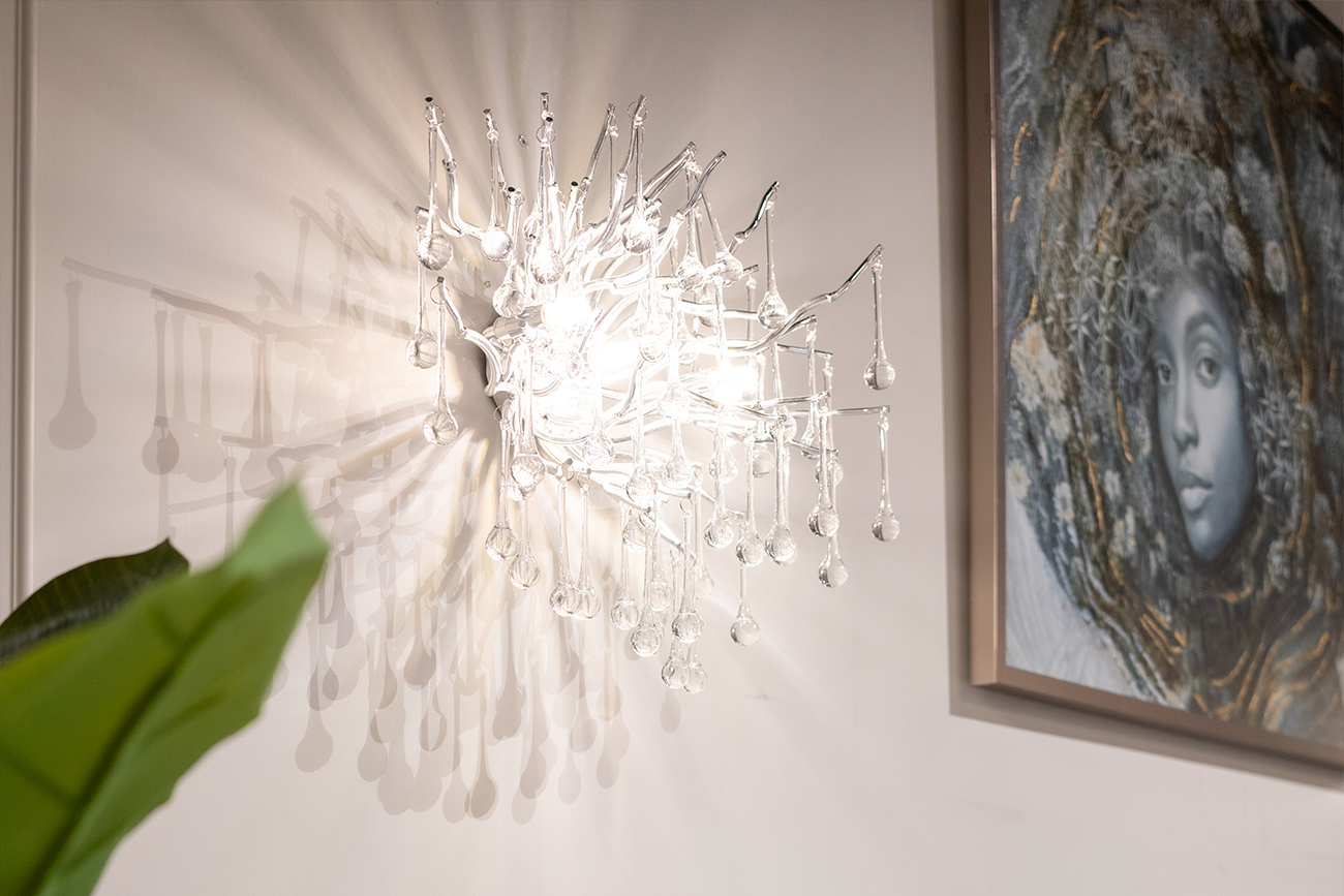 Бра «Капли» хром 4