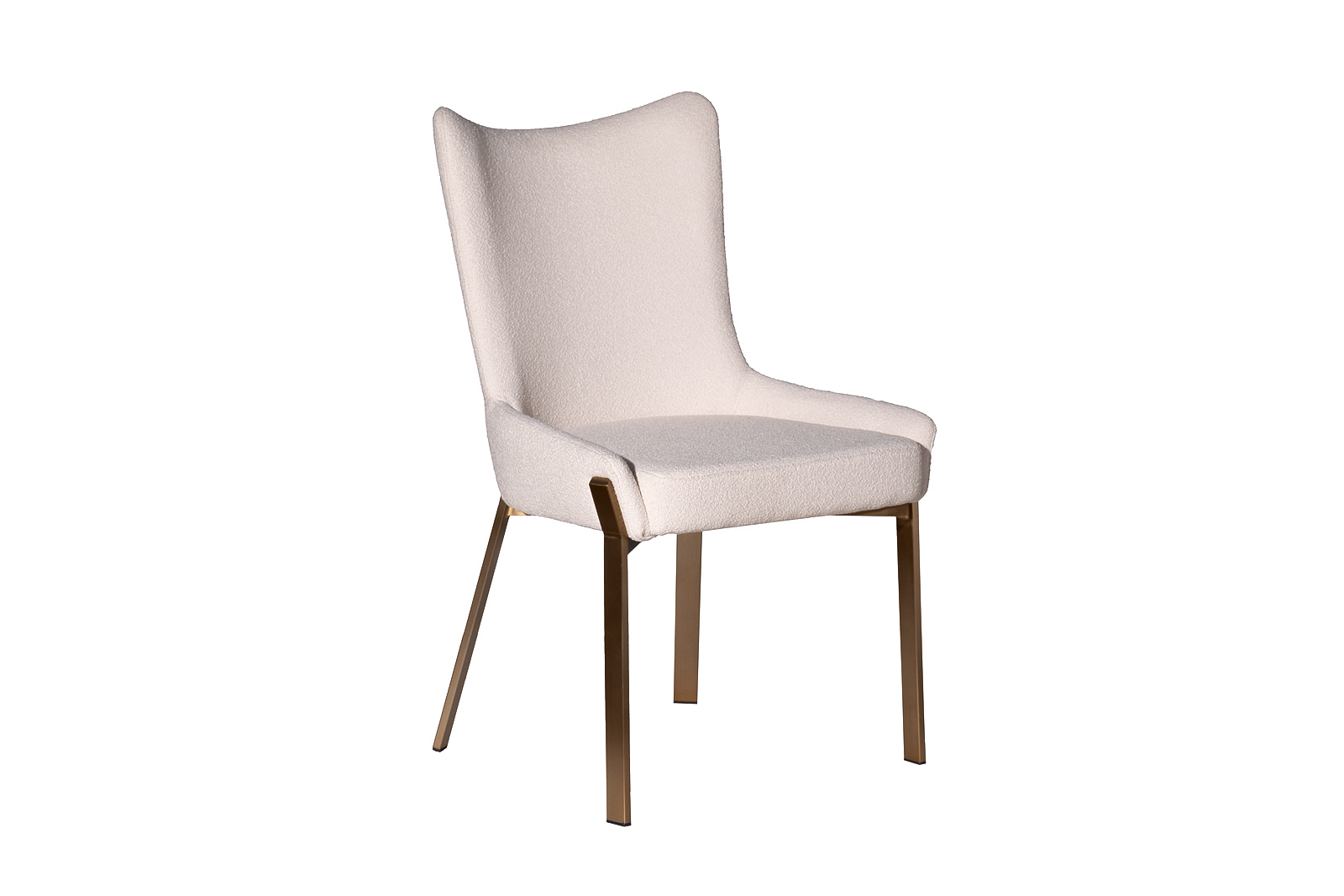 Стул обеденный букле белый/бронза 2