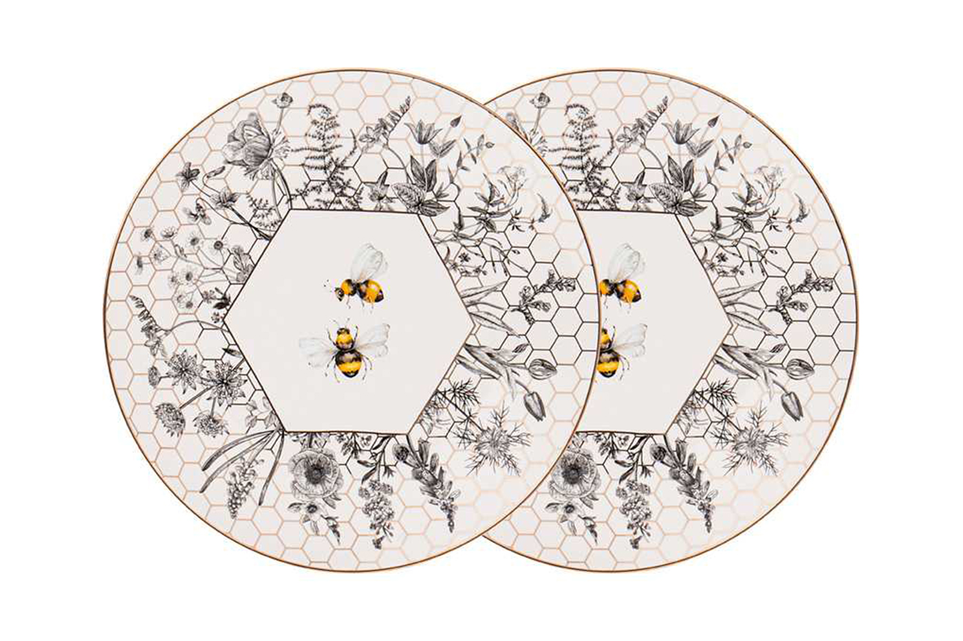 Набор из 2х закусочных тарелок «Harmony» «Пчёлы» 20,5 см 1