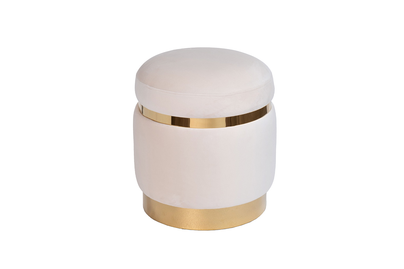 Пуф велюровый кремовый 1