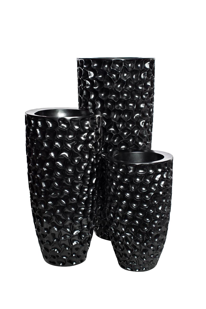 Кашпо жемчужно-черное 2