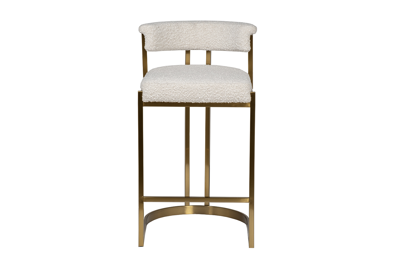 Стул барный букле бежевый/матовое золото 1