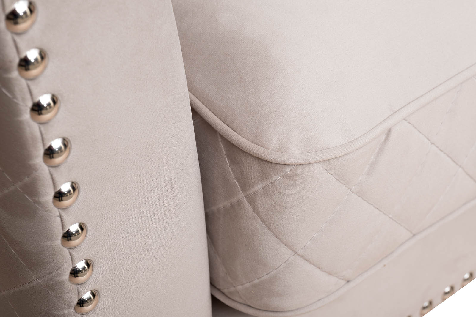 Диван Сорренто(Sorrento) 250 трехместный велюровый светло-серый 5