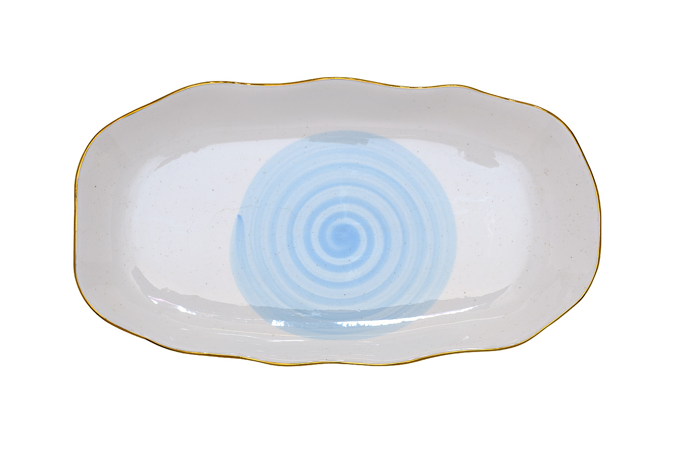 Тарелка овальная «Mistero» голубая 30 см 2