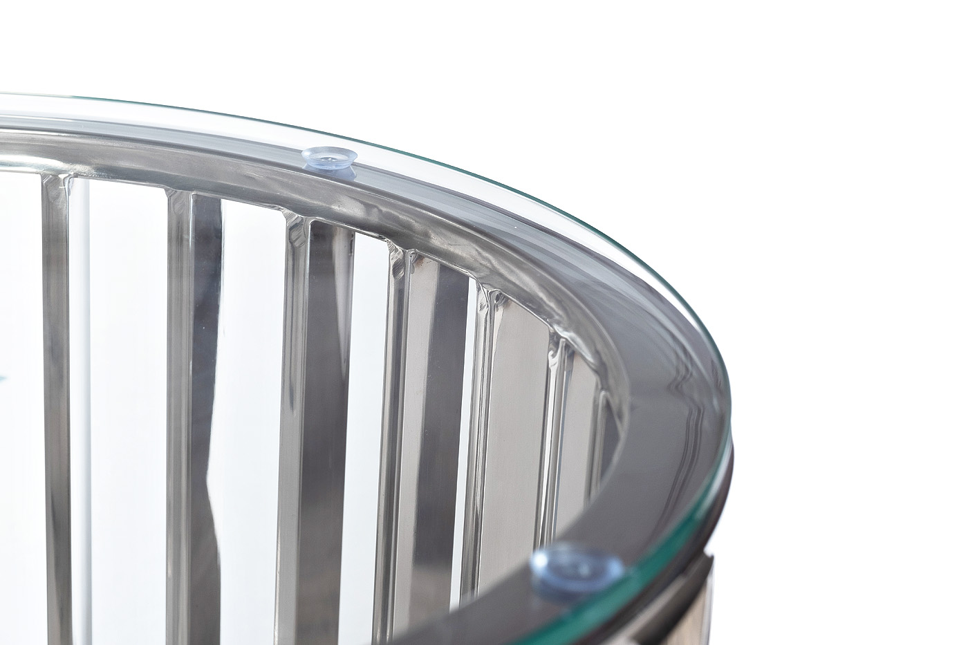 Столик журнальный прозрачное стекло/серебро 2