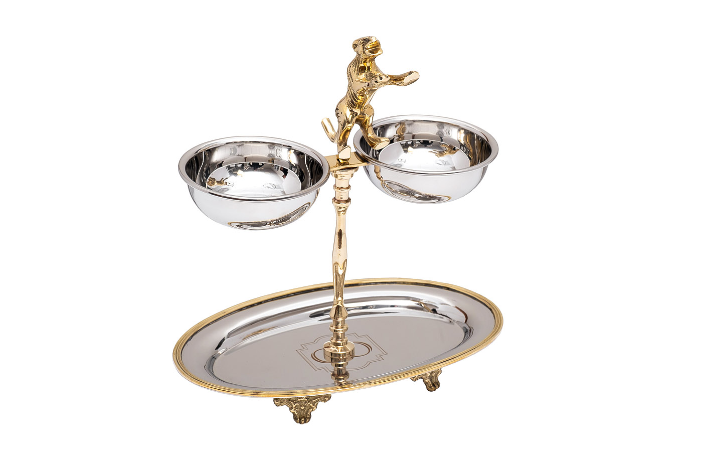 Подставка «Леопард» для закусок двухуровневая 1