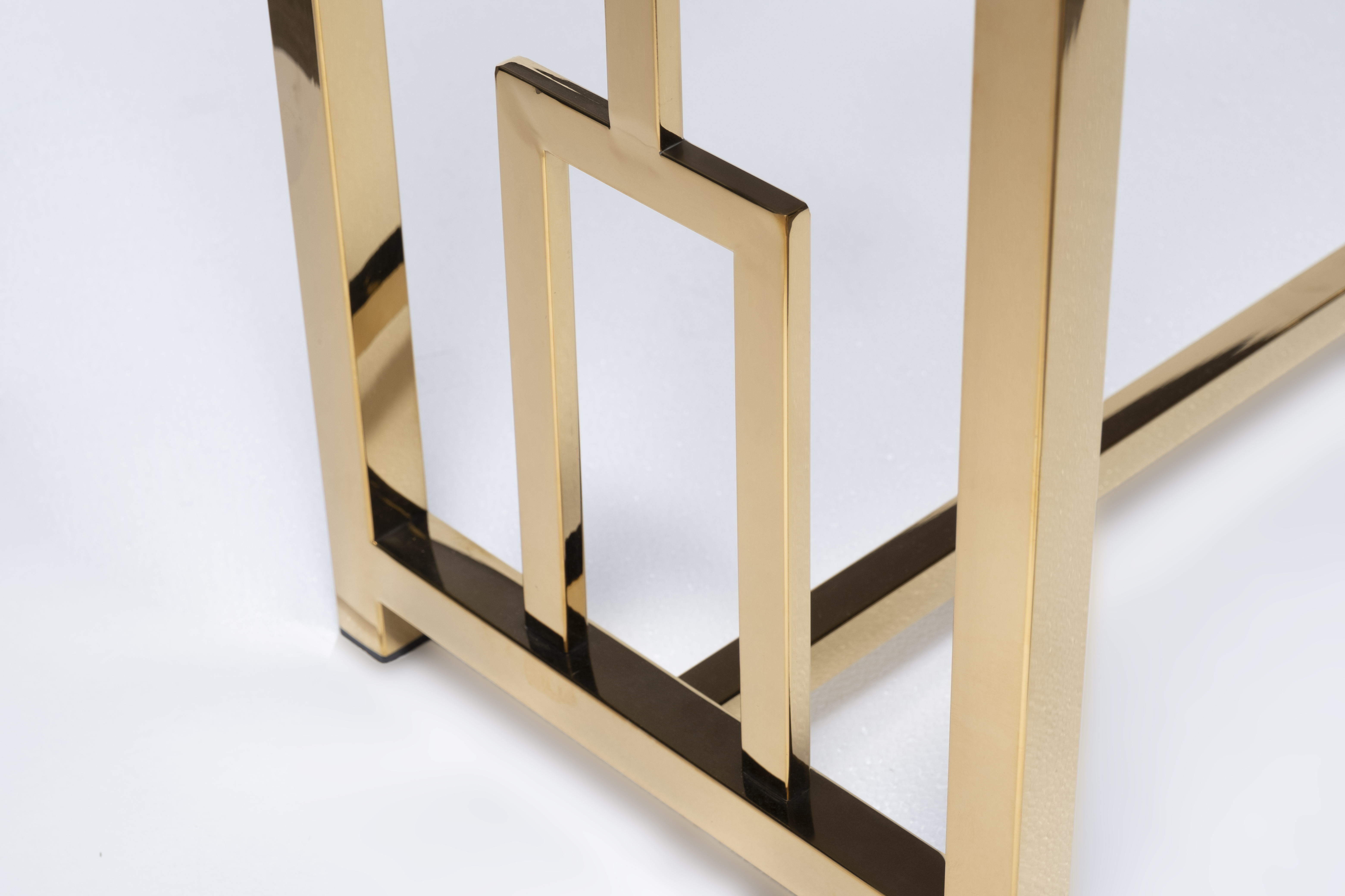 Консоль прозрачное стекло/золото 4